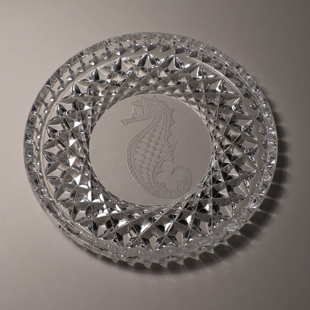 Waterford 8" Plate with Etched Seahorse